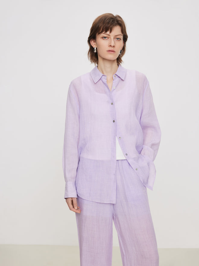 Lavender Ramie Set-Shirt