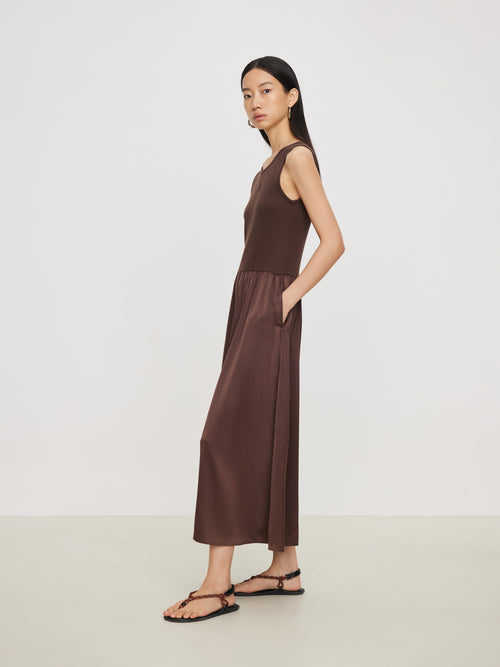 Deep Cozy Acetate Long Dress