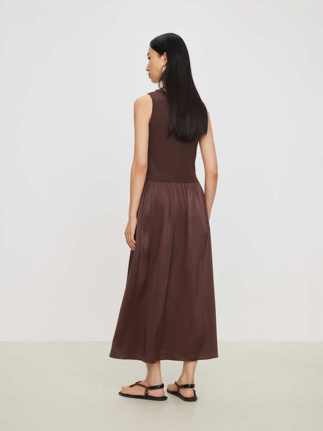 Deep Cozy Acetate Long Dress