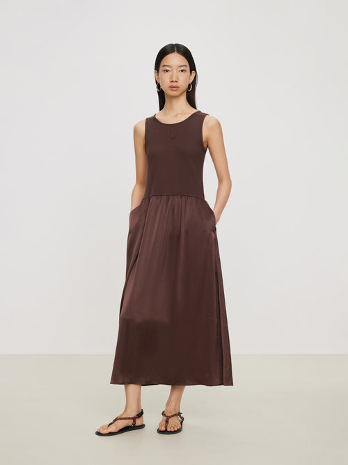 Deep Cozy Acetate Long Dress