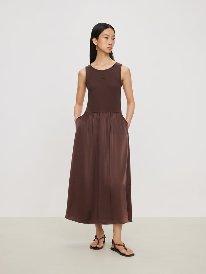 Deep Cozy Acetate Long Dress