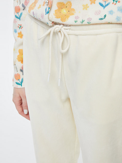 Pantalon en velours côtelé patchwork