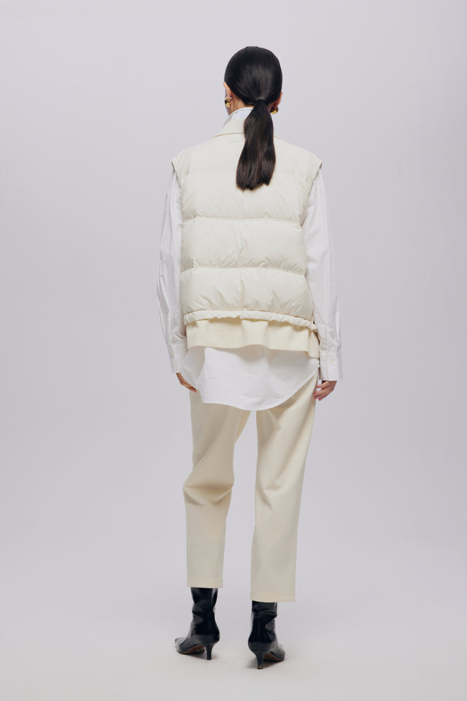 Oatmeal Suit Collar Down Vest