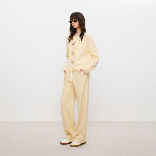 Buttery Cream Straight-Leg Pants
