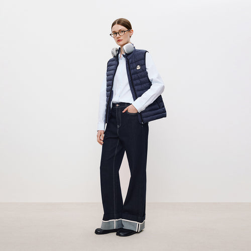 Cat Trim Navy Down Vest