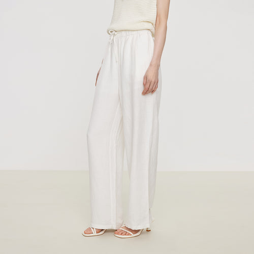 Washed Hemp White Pants