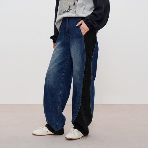Prussian Blue Panel Jeans
