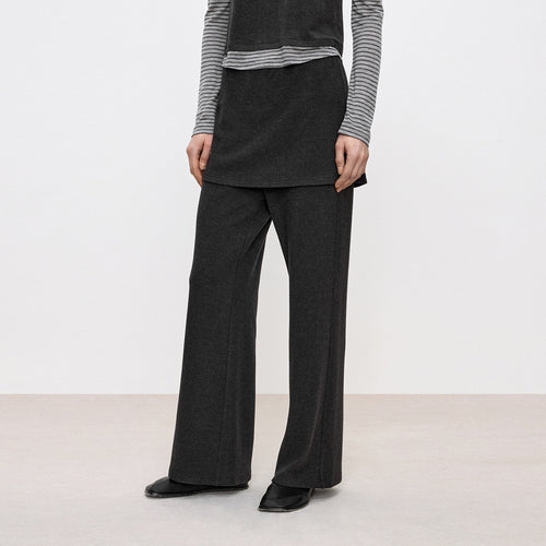 Soft Heart Mock-Layer Skirt Pants