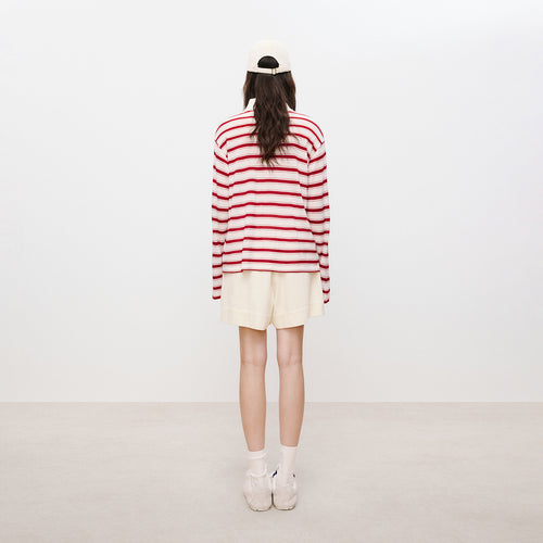 Cat Stripe Polo Sweater