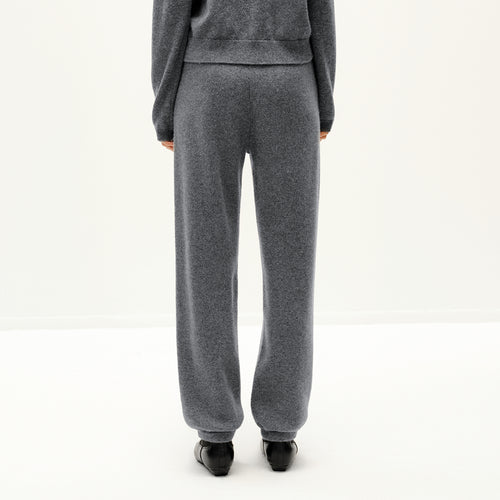 Misty Gray Cashmere Drawstring Pants