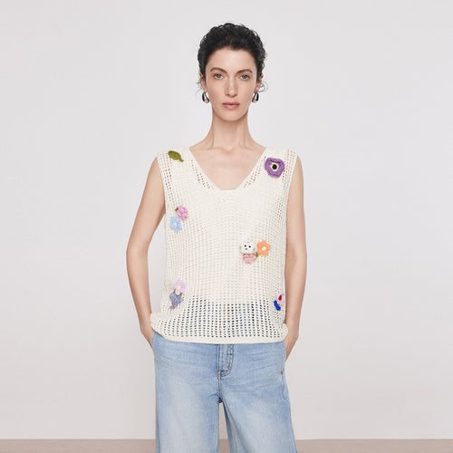 Little Happiness Openwork Tank Top