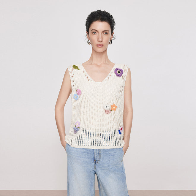 Little Happiness Openwork Tank Top