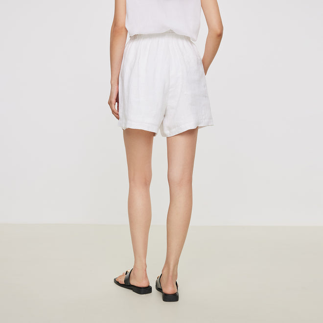Linen White Shorts