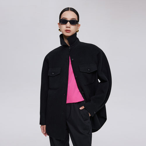 Wool Cashmere Shirt Coat