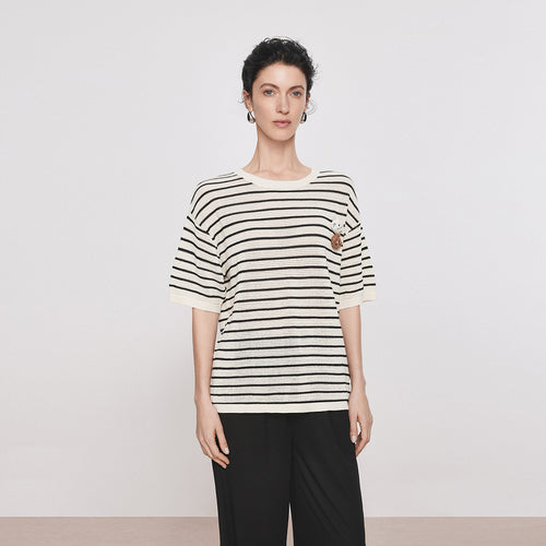 Striped Cat Knit Tee