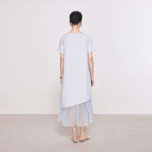Sea Salt Blue Patchwork Dress