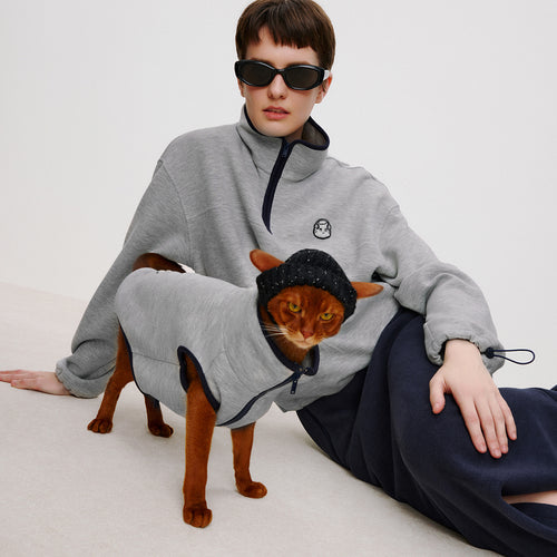 Cat Fleece Zip-Up Hoodie