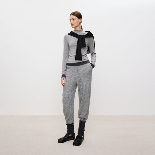 Half-Turtleneck Mock-Layer Tee