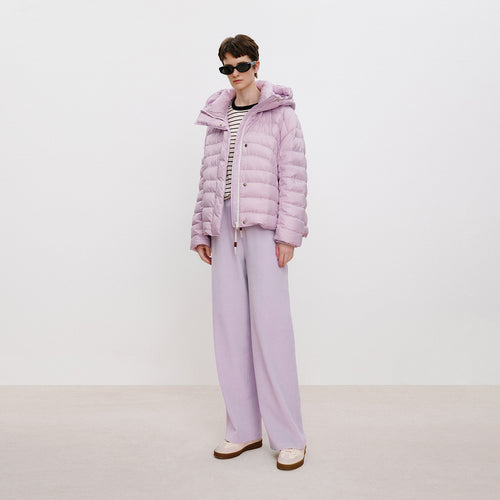 Soft Pink-Purple Straight-Leg Pants