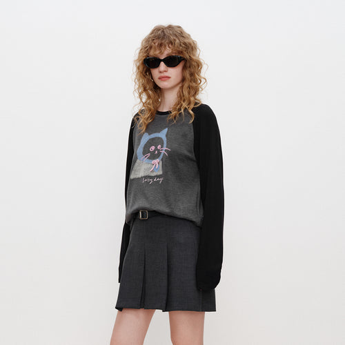 U.dengdeng Hooded Cat Tee