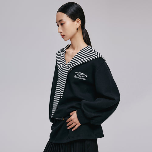 Sailor Collar Sweatshirt Dress