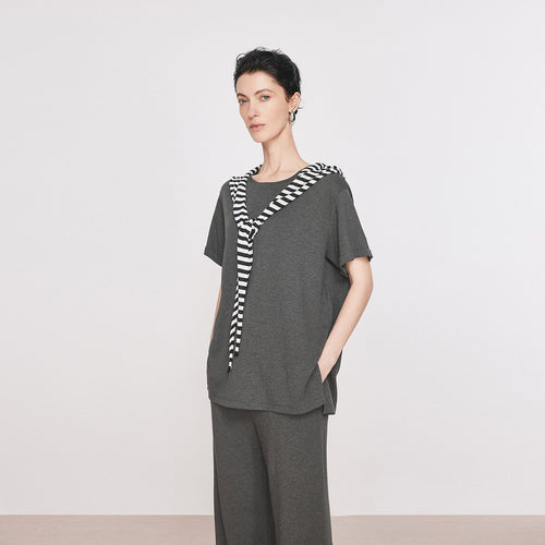 Striped Shawl Tee