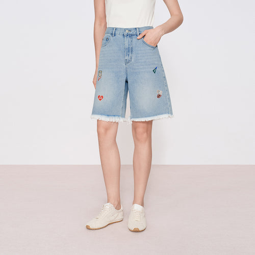 Vintage Graffiti Denim Shorts