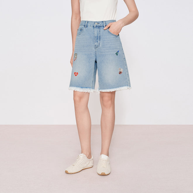 Vintage Graffiti Denim Shorts