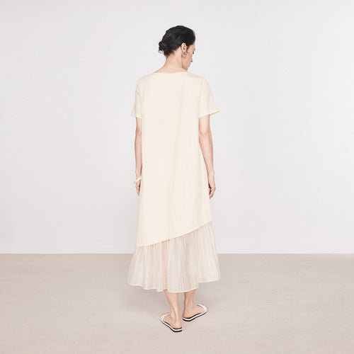 Sunset Yellow Patchwork Dress