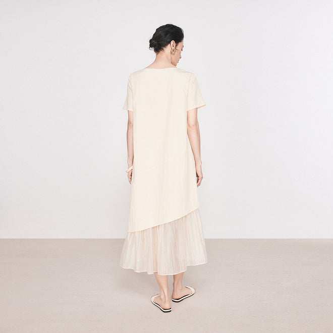 Sunset Yellow Patchwork Dress