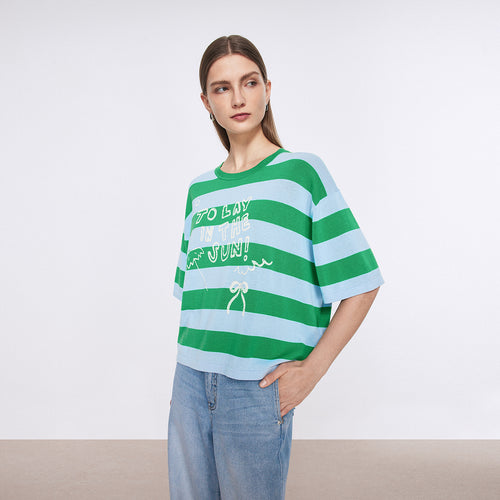 Sea Salt Stripe Knit T-shirt