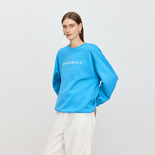 Sky Blue Casual Sweatshirt
