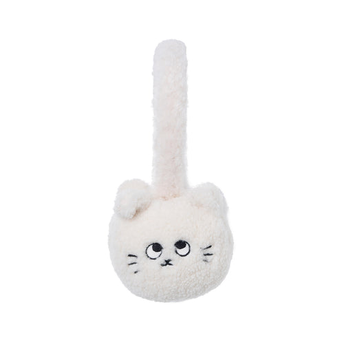 Cream Cat Fuzzy Earmuffs