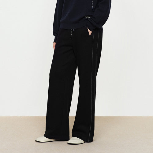 Decorative Thread Glutinous Rice Pants - Navy Blue