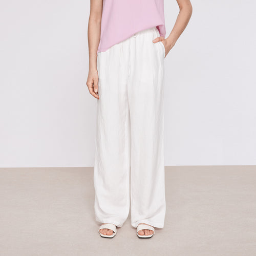 Relaxed White Linen Pants