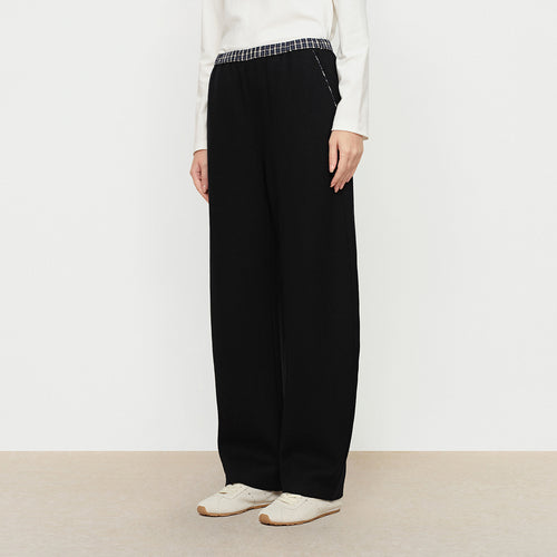 Wool Spliced Waistband Casual Pants