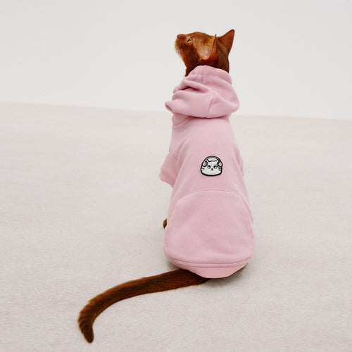 Cat Soft Pink Zip-Up Hoodie