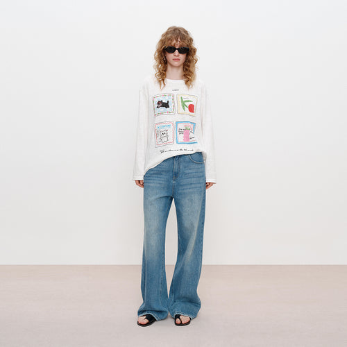 Four-Panel Graphic Long Sleeve Tee