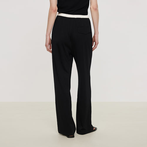 Patchwork waistband suit pants