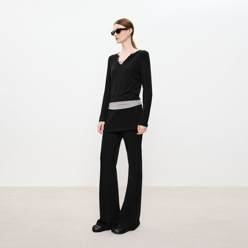 Half-Placket Mock-Layer Tee