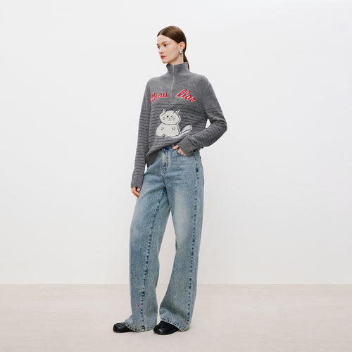 Colorful Rhinestone Jeans