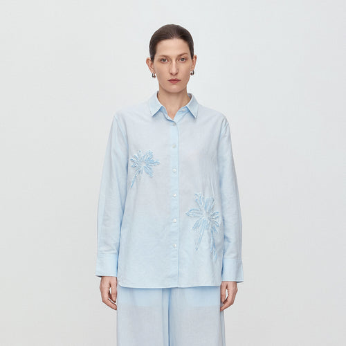 Sea Salt Blue Linen Shirt