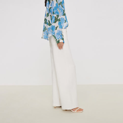 Twill Cotton Linen Wide Leg Pants