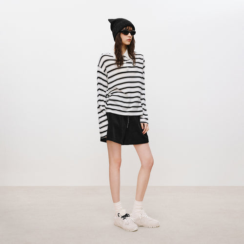 Cat Stripe Polo Sweater