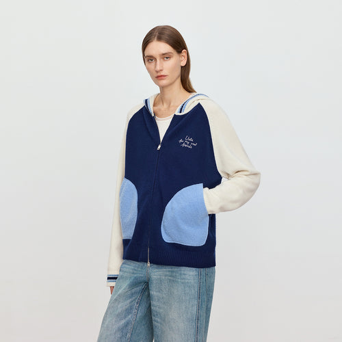 Deep Sea Hooded Knit Cardigan