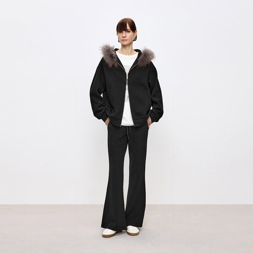 Midnight Melody Faux Fur Collar Jacket