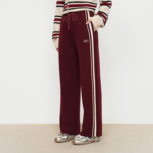 Wine Stained Cherry Straight Leg Pants