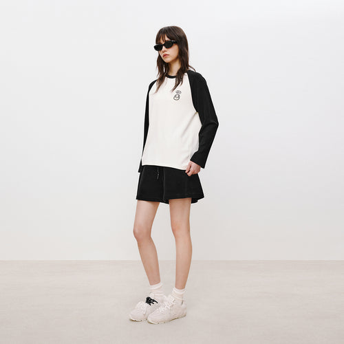 Black & White Raglan Sleeve Tee