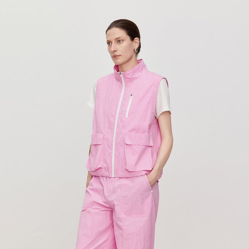 Rose Pink Cargo Vest