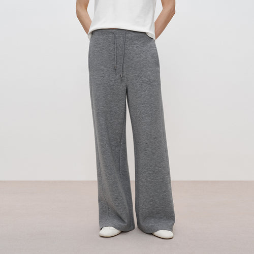 Scarf-Accent Sweatshirt Set – Relaxed Pants